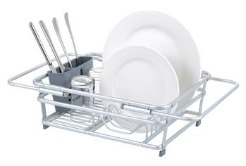 CozyBlock Expandable Aluminum Dish Drying Rack with Utensil Holder